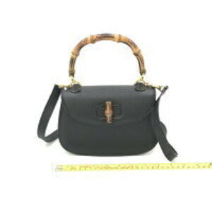 Gucci Shoulder Handle Top Bamboo Leather Bag